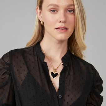 Colar Coração Esmaltado